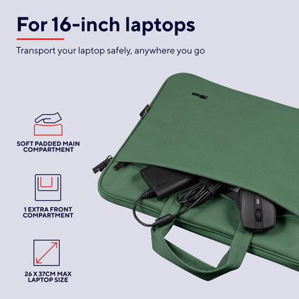 Bologna taška na notebook 16" ekologická zelená