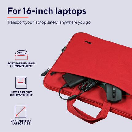 Bologna taška na notebook 16" ekologická červená