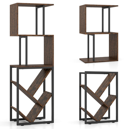 Knihovna se 3 otevřenými policemi, design stromu, 39.5x25x122cm