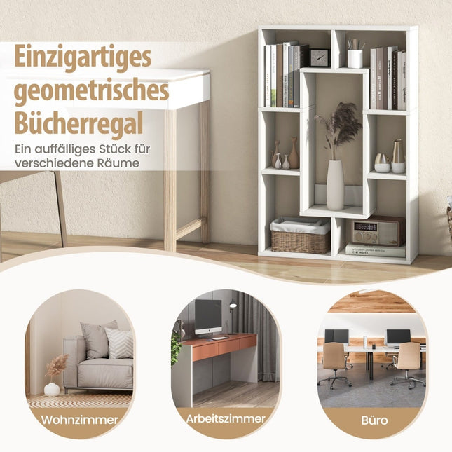 Boekenkast met 7 planken, wit, 60 x 20 x 90 cm
