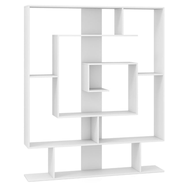 Boekenplank met 7 niveaus - Geometrisch ontwerp, wit