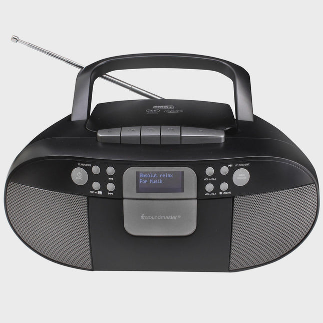 Boombox CD/MP3 přehrávač s rádiem DAB+/FM, USB, kazeta