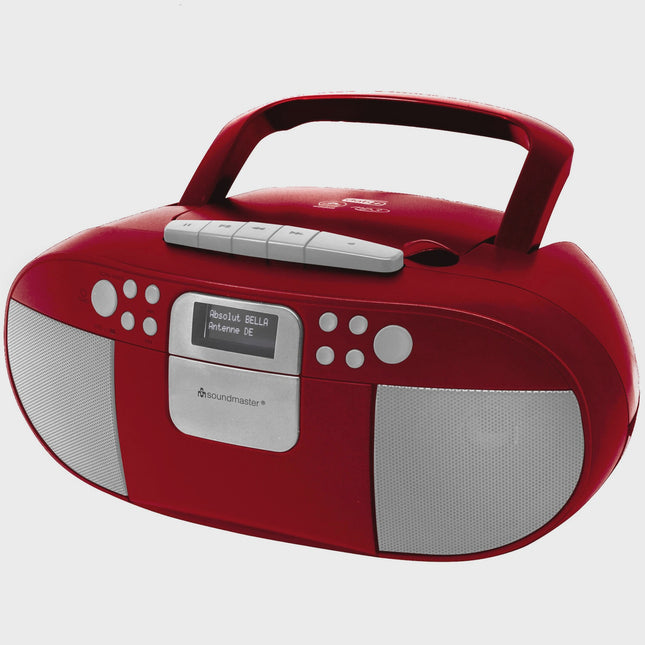Boombox CD/MP3 přehrávač s rádiem DAB+/FM, USB, červený