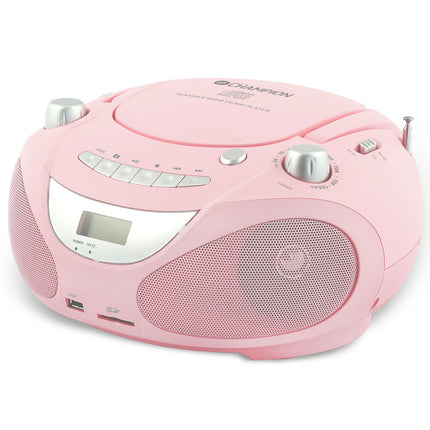 Boombox CD/rádio/MP3/USB růžový