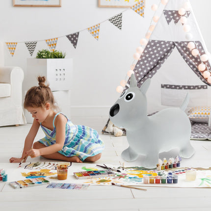 Bouncing animal dog gray