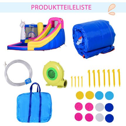 Nafukovací skákací hrad se skluzavkou a bazénkem pro děti ve věku 3-8 let