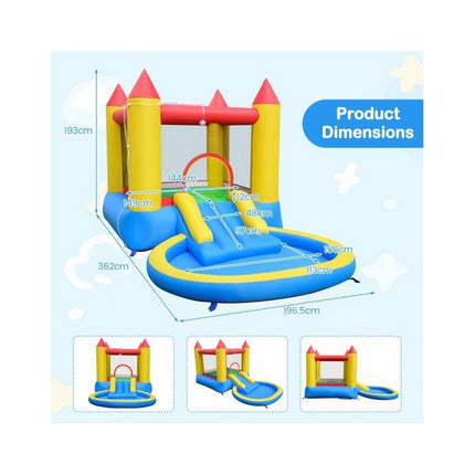 Bouncy Castle with Water Slide and Paddling Pool, 50 Balls, 3-12 Years