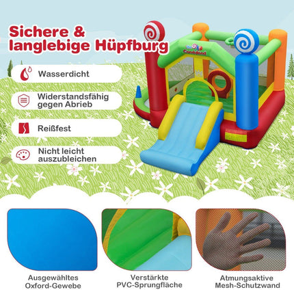 Skákací hrad s dmychadlem Candyland skákací domek barevný