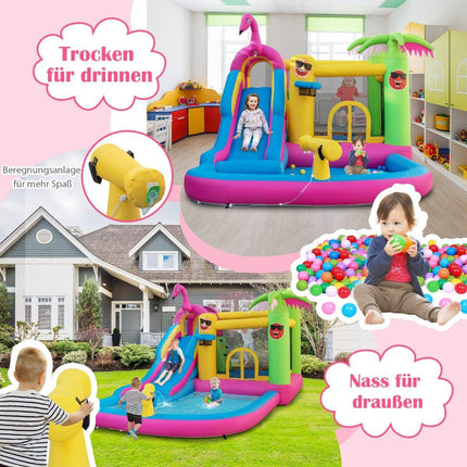 Skákací hrad s dmychadlem vodní park v motivu plameňáka 450 x 300 x 260 cm