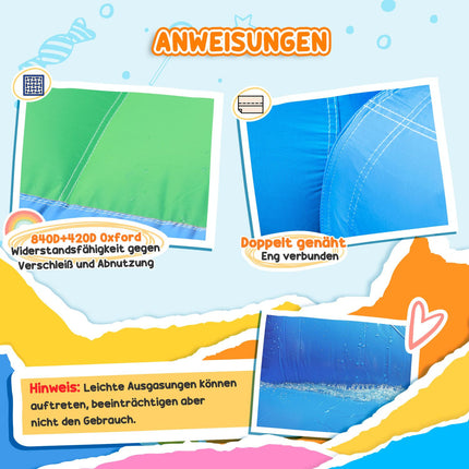 Inflatable bouncy castle with slide and water cannon, 3-8 years