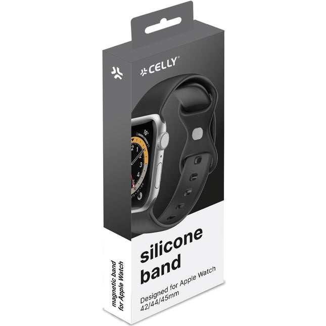 Řemínek pro Apple Watch 42/44/45mm silikonový černý