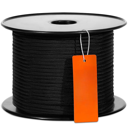 Braided Nylon Rope 3/16 in x 250 ft, 720 lb Strength, Black