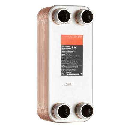 Brazed Plate Heat Exchanger, 30-Plate 5x12 Water-to-Water