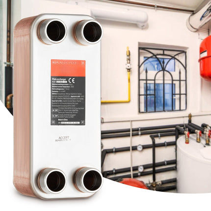 Brazed Plate Heat Exchanger, 30-Plate 5x12 Water-to-Water