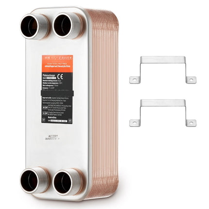 Brazed Plate Heat Exchanger, 30-Plate 5x12 Water-to-Water