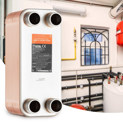 Brazed Plate Heat Exchanger, 50 Plates, 5 x 12 in, Water-To-Water