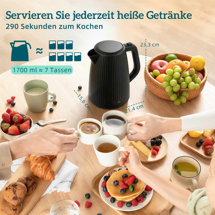 Snídaňová sada: rychlovarná konvice 1.7L, topinkovač na 4 plátky, vařič vajec