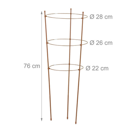 Hnědá opora pro popínavé rostliny 76 cm, sada 2 ks