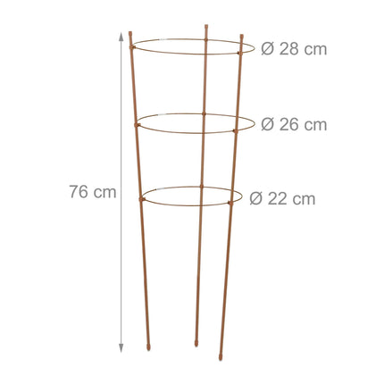 Hnědá opora pro popínavé rostliny 76 cm, sada 6 ks