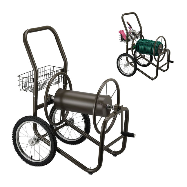 Bruine slangenwagen met mand