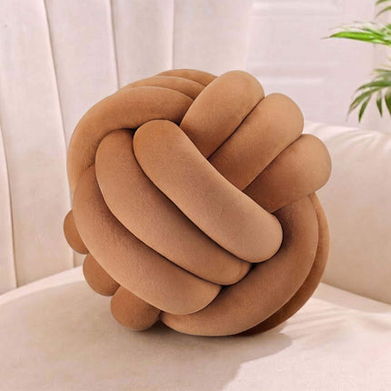 Hnědý uzlový polštář – 25 cm, polyesterová pěna