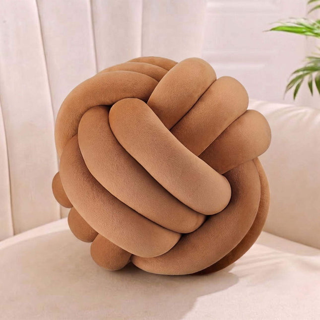 Hnědý uzlový polštář – 25 cm, polyesterová pěna