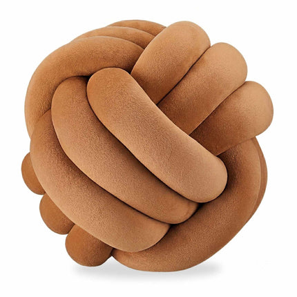 Hnědý uzlový polštář – 25 cm, polyesterová pěna