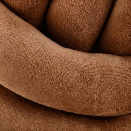 Hnědý uzlový polštář – 25 cm, polyesterová pěna