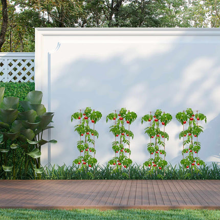 Brown Plant Supports with Rings, 120 cm