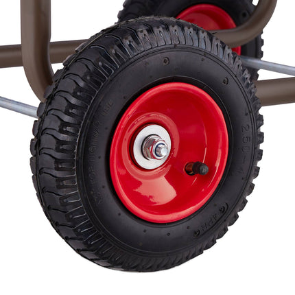 Hnědý vozík na hadici se 4 koly