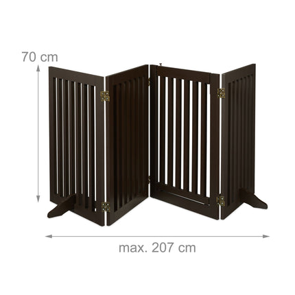 Hnědá bezpečnostní zábrana s dvířky 70 cm