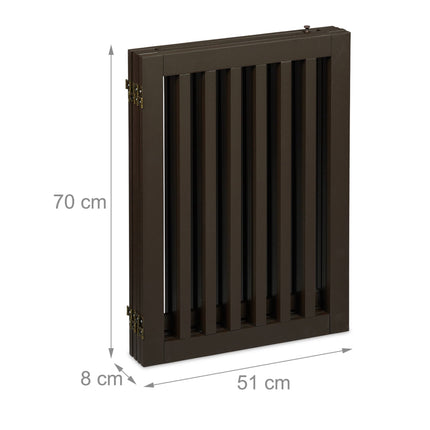 Hnědá bezpečnostní zábrana s dvířky 70 cm