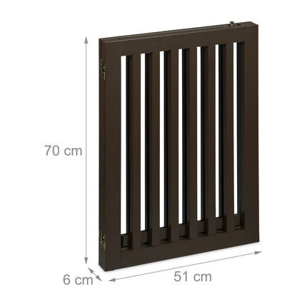 Hnědá bezpečnostní zábrana s dvířky 70 cm