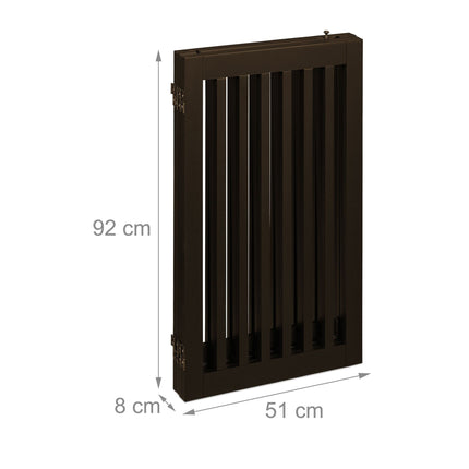 Hnědá bezpečnostní zábrana s dvířky 92 cm