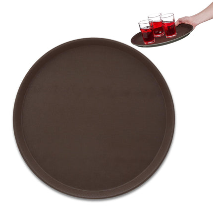 Hnědý servírovací tác pro catering
