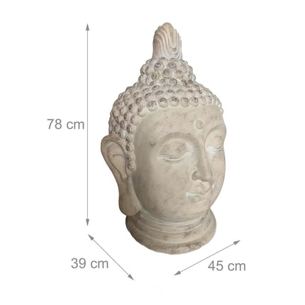 Socha hlavy Buddhy, 78cm, polyresin odolný povětrnosti
