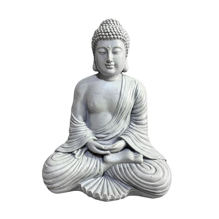Socha Buddhy, 42cm, kamenný efekt, odolná povětrnosti