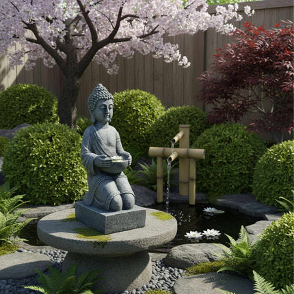 Socha Buddhy 43cm, polyresin, odolná povětrnosti