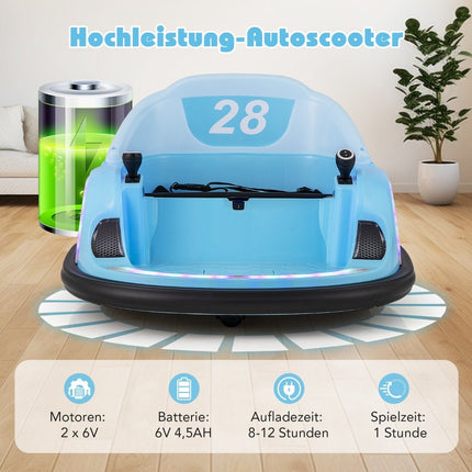 Dětské elektrické narážecí autíčko s blikajícími LED světly, modré