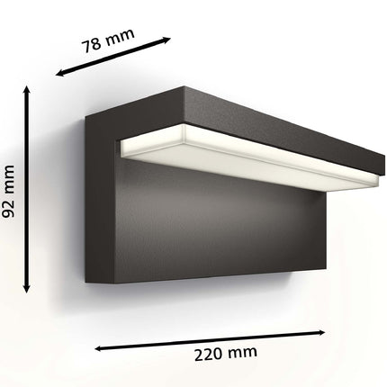 Bustan nástěnné svítidlo Ultra Efficient LED 3.8W 800lm antracit