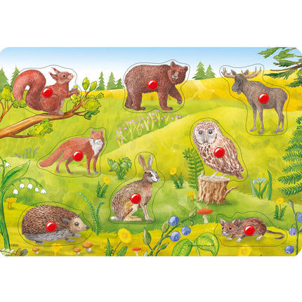 Knoflíkové puzzle zvířátka, 8 dílů