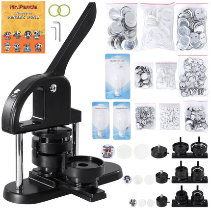 Button Maker Machine 3-In-1 25/32/58mm, 300pcs Kit