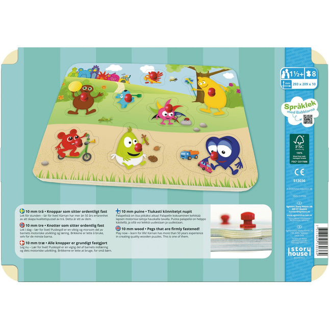Knoflíkové puzzle Babblers, 8 dílů