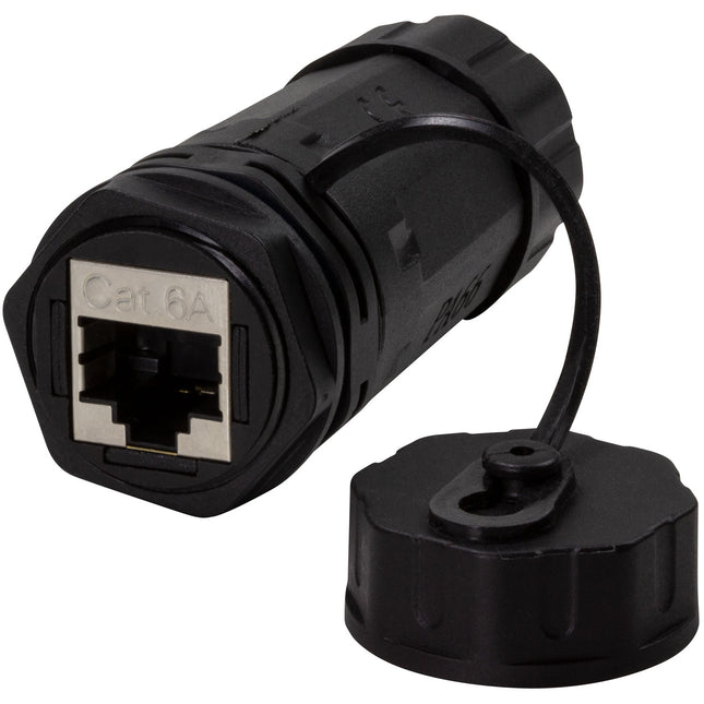 CAT6A šroubovací spojka venkovní 2 x RJ45 IP68 s kabelovou průchodkou
