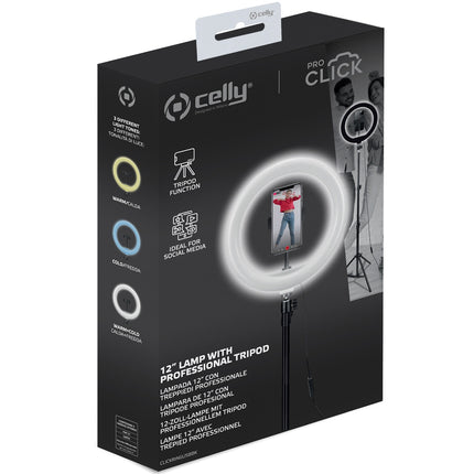 CLICKRINGUSB 12" kruhové světlo se stativem 1.6m