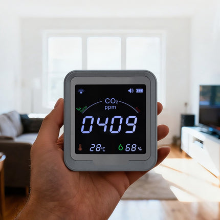 CO2 Monitor, NDIR Sensor, Temp Humidity, WiFi, Wall Mount