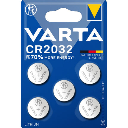 CR2032 3V lithiová knoflíková baterie, 5 ks