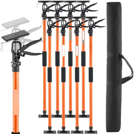 Cabinet Jack Support Poles, 8-Pack, 116–290 cm, 70 kg
