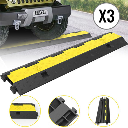 Cable Protector Ramp, 2-Channel, 11,000 lb, 3-Pack