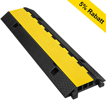 Cable Protector Ramp, 3-Channel Rubber, 22,000 lb